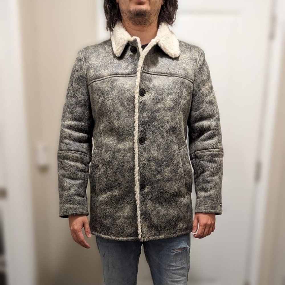 Tommy Hilfiger Men's Classic Faux Shearling Walking Coat - Size M
